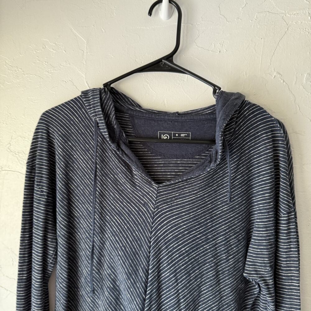 IO Pullover Hoodie Womens Small Striped Hemp Organic Cotton‎ Lightweight